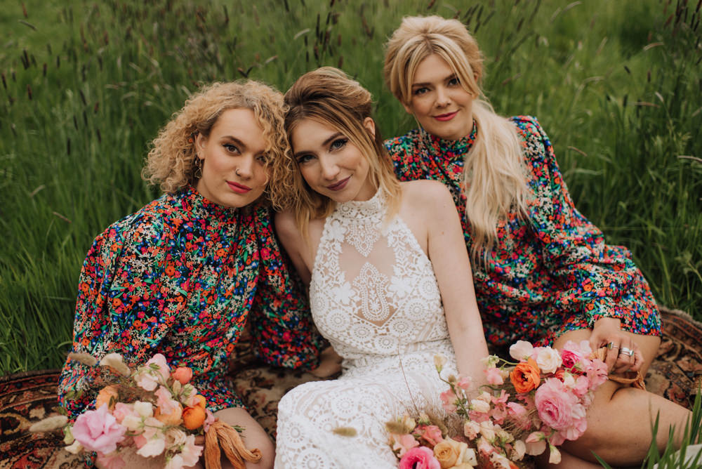 Floral Bridesmaids Dress Dresses Meadows Norfolk Megan Duffield Photography
