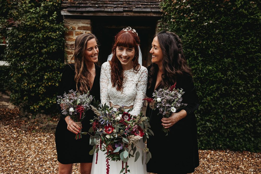 Black Bridesmaid Dresses Northamptonshire Barn Wedding Thyme Lane Photography