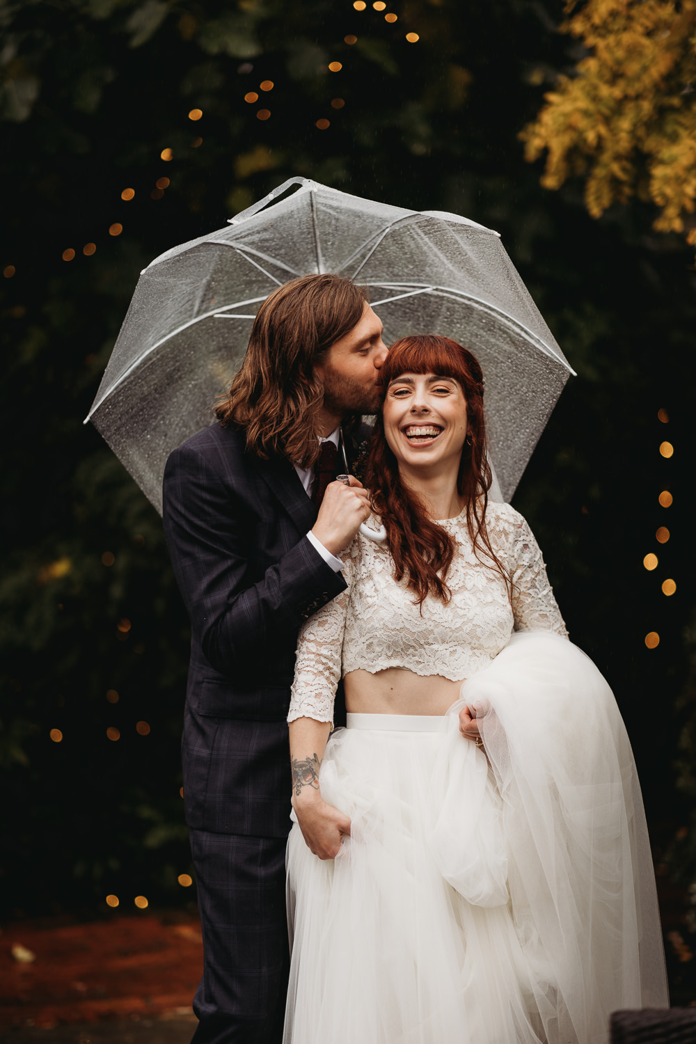 Umbrellas Rainy Northamptonshire Barn Wedding Thyme Lane Photography