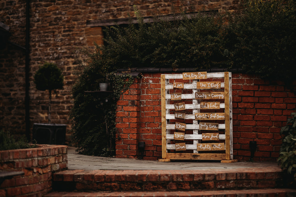 Wooden Pallet Sign Northamptonshire Barn Wedding Thyme Lane Photography