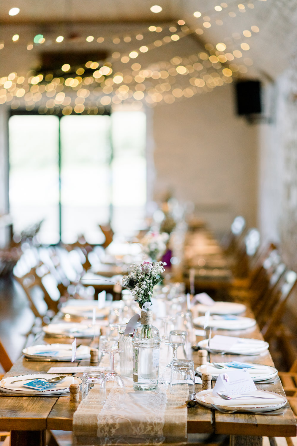 Decor Rustic Wooden Fairy Light Canopy Scotland Barn Wedding LJ Horton Photography