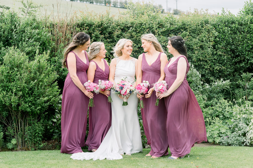 Purple Bridesmaids Dress Scotland Barn Wedding LJ Horton Photography