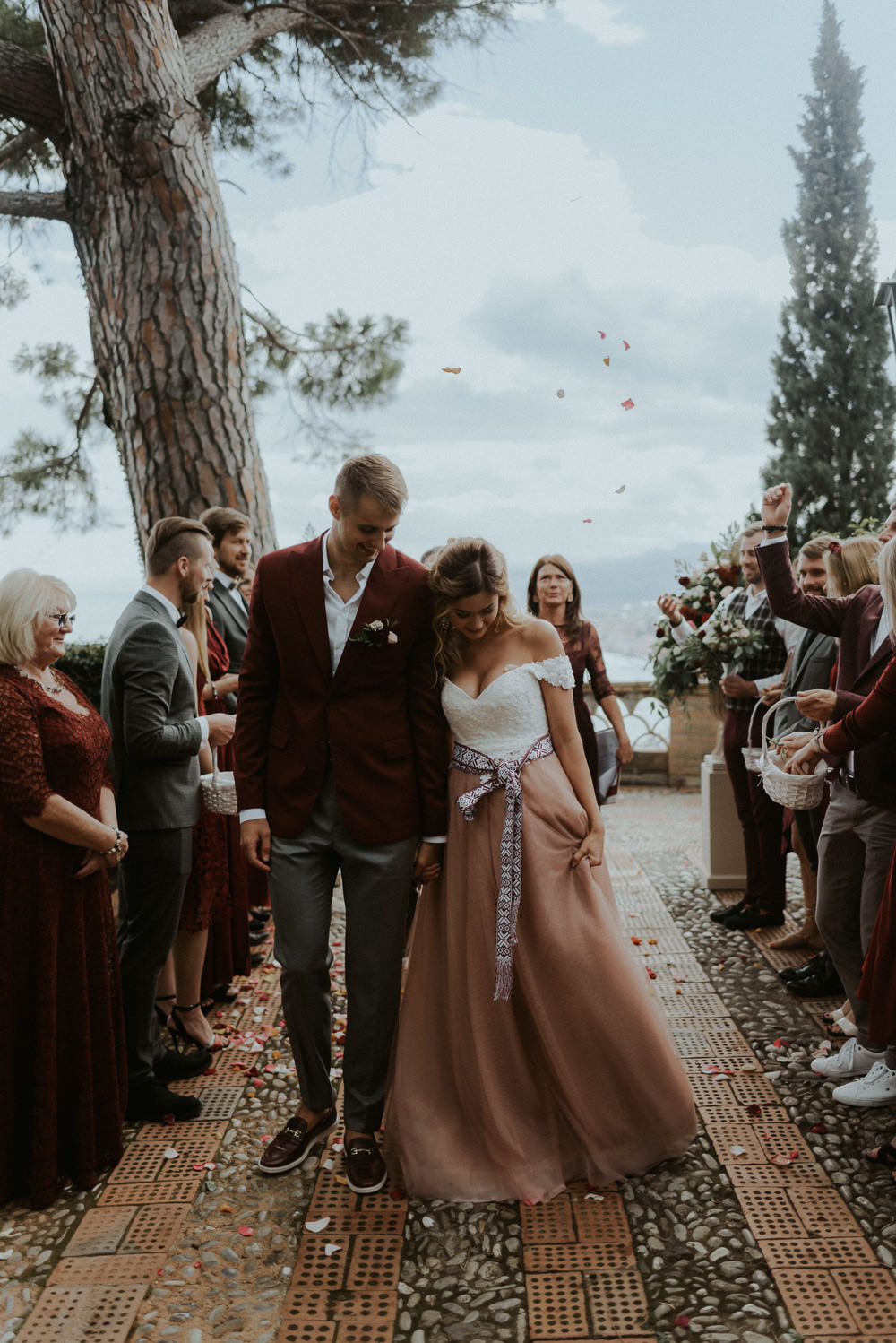 Confetti Throw Taormina Wedding Saukans Photography