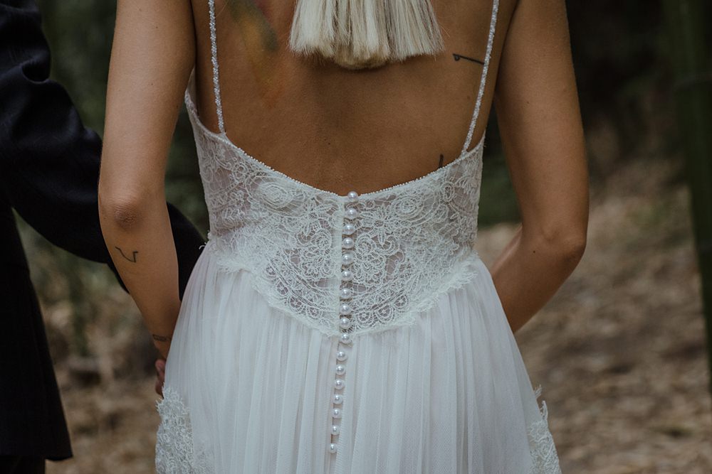 Drss Gown Bride Bridal Tulle Spagetti Strap Button Back Anthurium Wedding Flowers Francesca Francesca