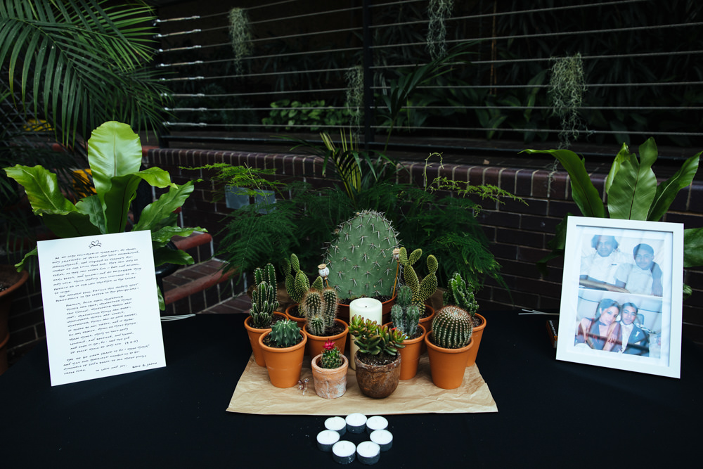 Cacti Decor Table Barbican Conservatory Wedding Lyndsey Goddard