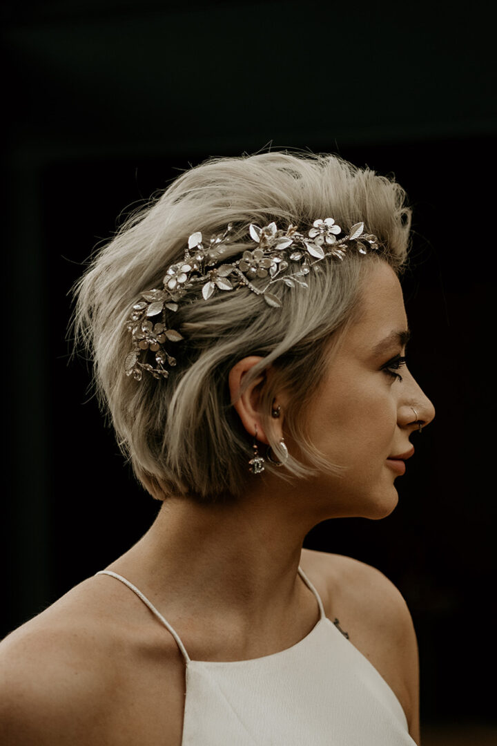 Bride Bridal Short Hair Accessory Cool Wedding Ideas Claire McClean Photography