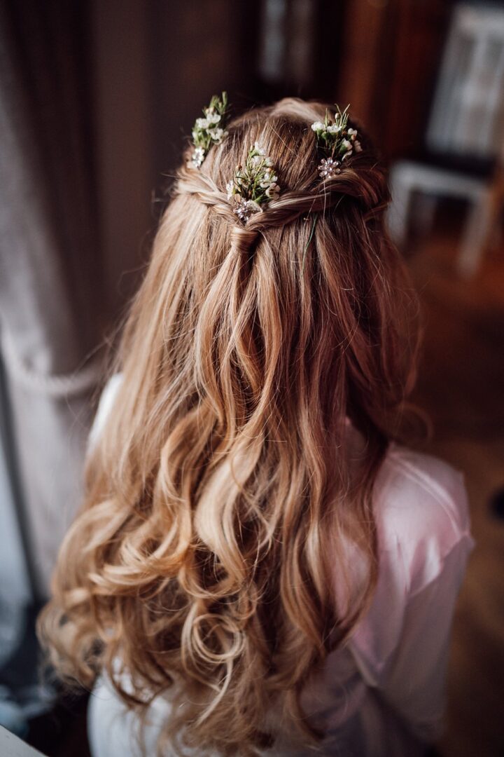 Bride Hairstyle Half Up Half Down Wedding Bloom Weddings