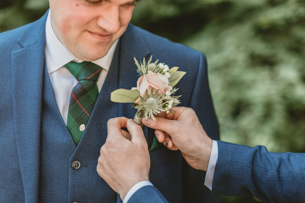 Castletown Woodland Weddings Wedding Amy Lou Photography Groom Buttonhole Flowers