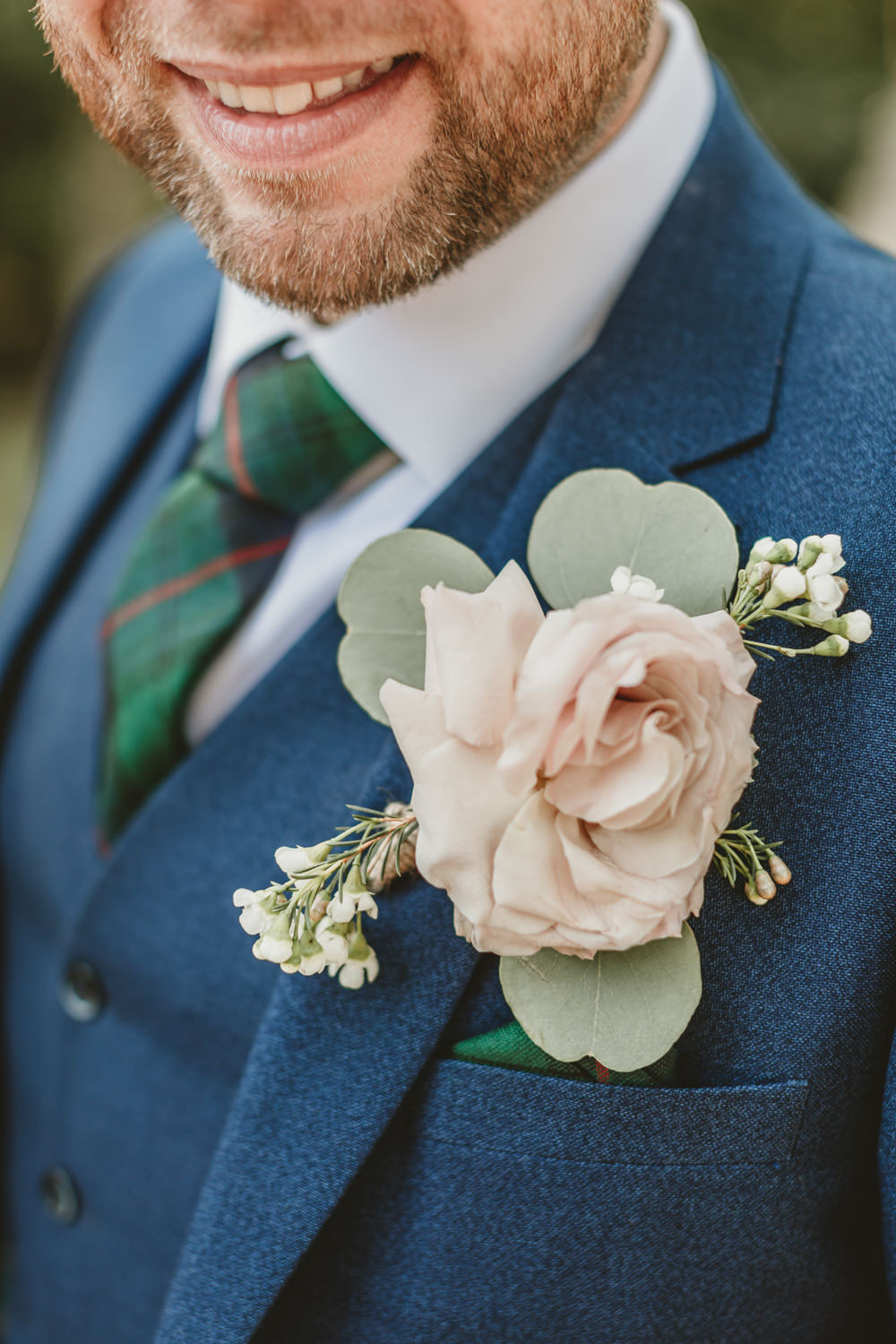 Pink Rose Buttonhole Flower Castletown Woodland Weddings Wedding Amy Lou Photography