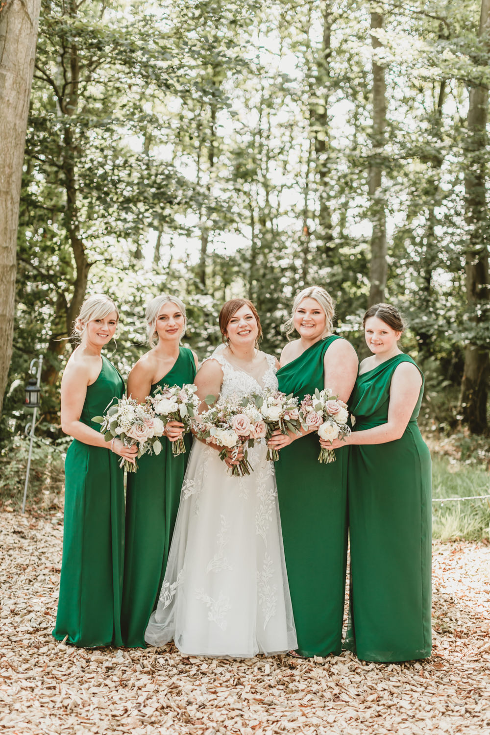 Long Emerald Green Bridesmaid Dress Castletown Woodland Weddings Wedding Amy Lou Photography