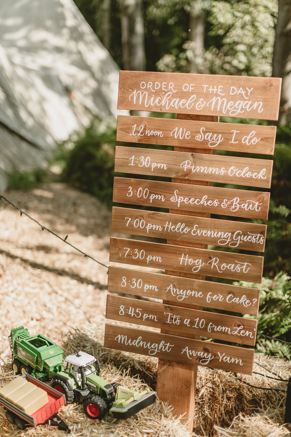 Wooden Sign Order Day Castletown Woodland Weddings Wedding Amy Lou Photography