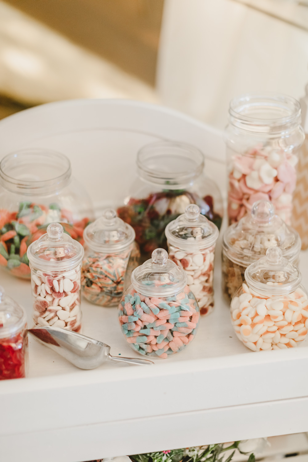 Sweetie Jars Table Castletown Woodland Weddings Wedding Amy Lou Photography