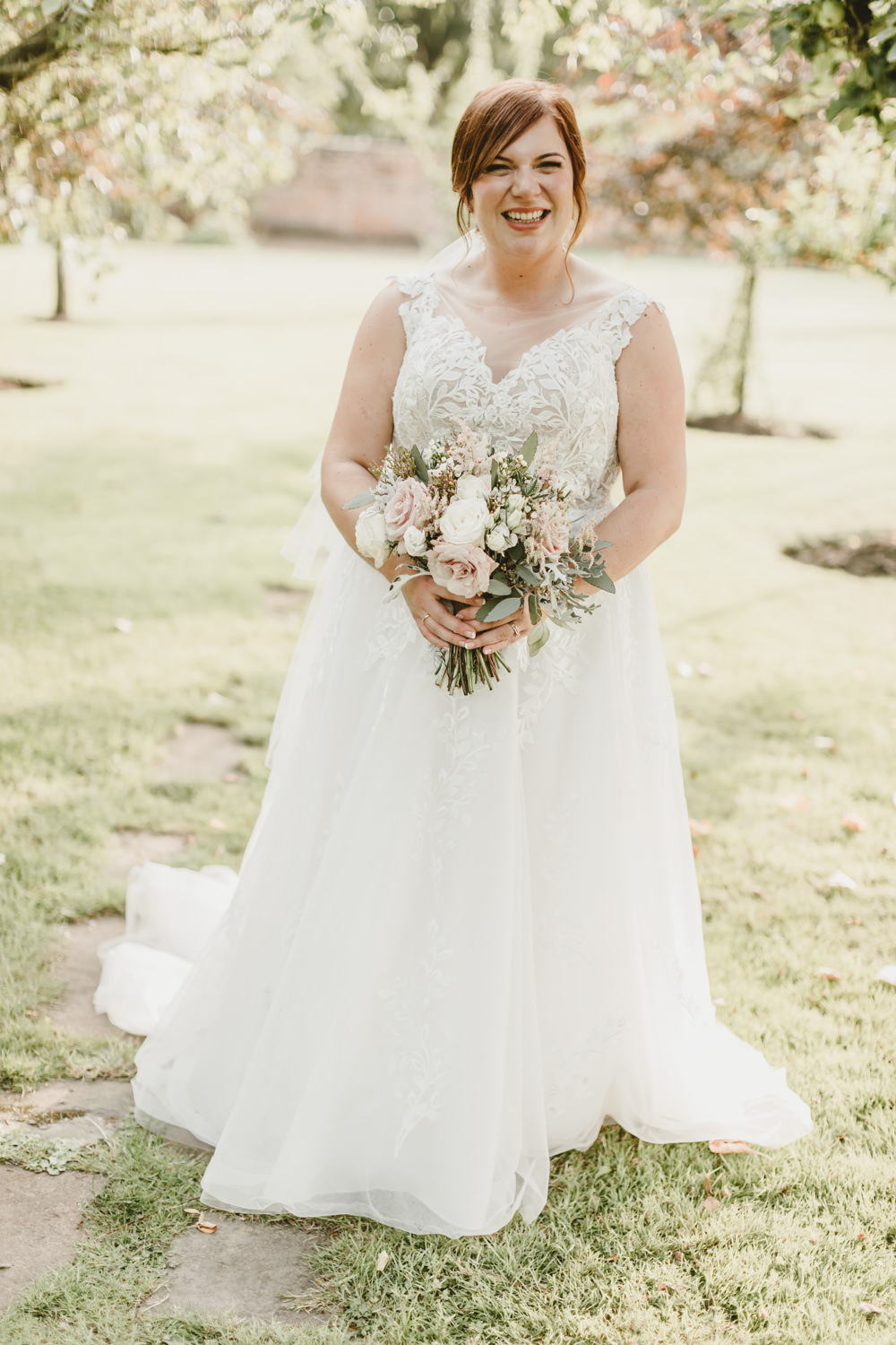 Dress Gown Bride Bridal Strappy Castletown Woodland Weddings Wedding Amy Lou Photography