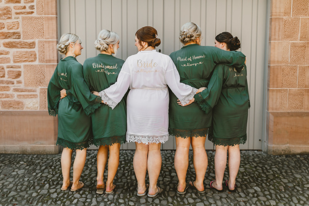 Bride Bridesmaid Robes Castletown Woodland Weddings Wedding Amy Lou Photography