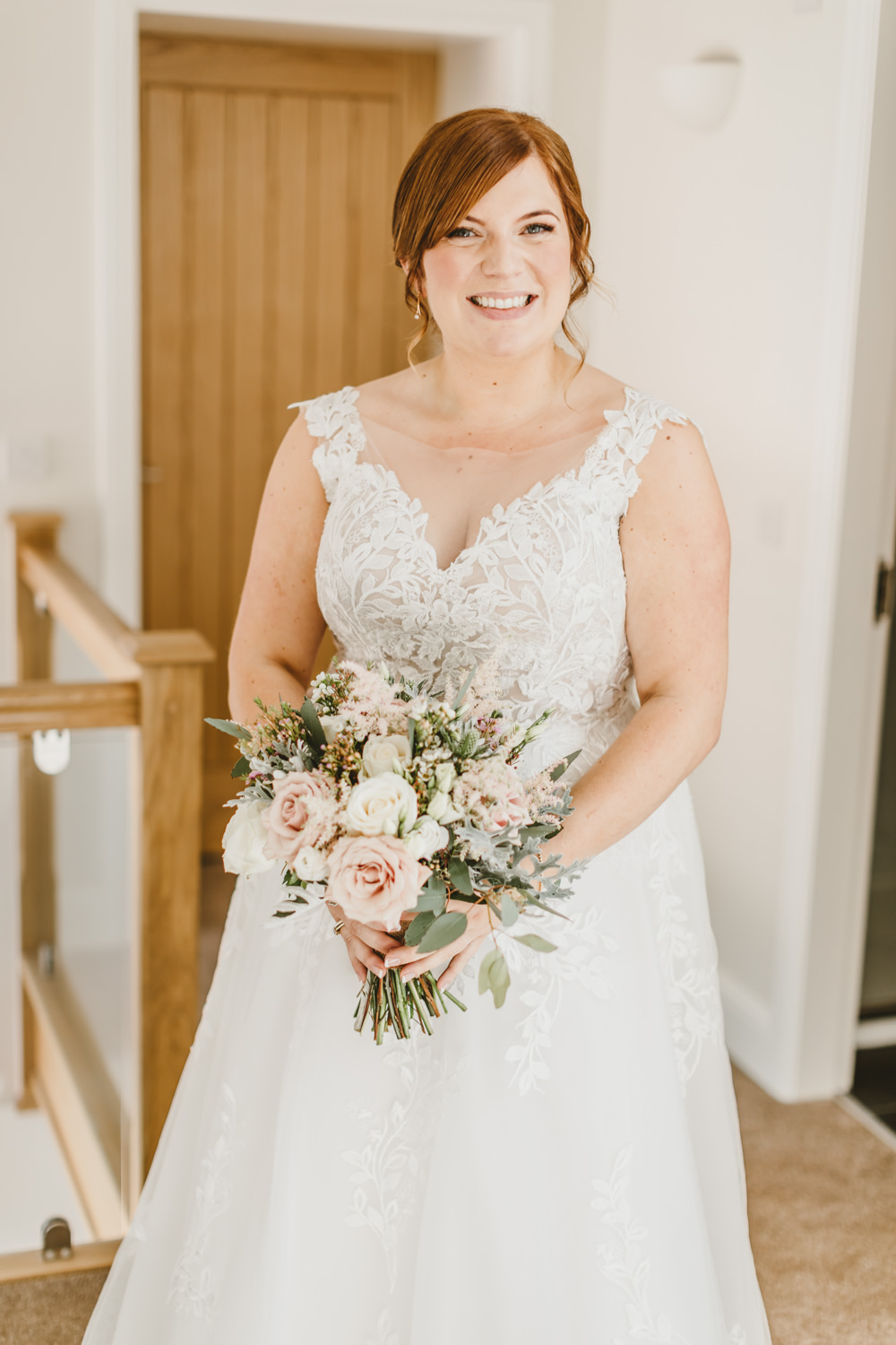 Dress Gown Bride Bridal Straps Train Castletown Woodland Weddings Wedding Amy Lou Photography