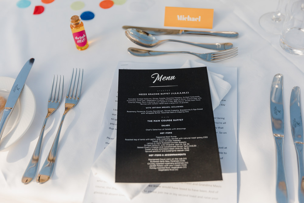 Menu Card Place Setting Celtic Manor Resort Wedding Michelle Huggleston Photography