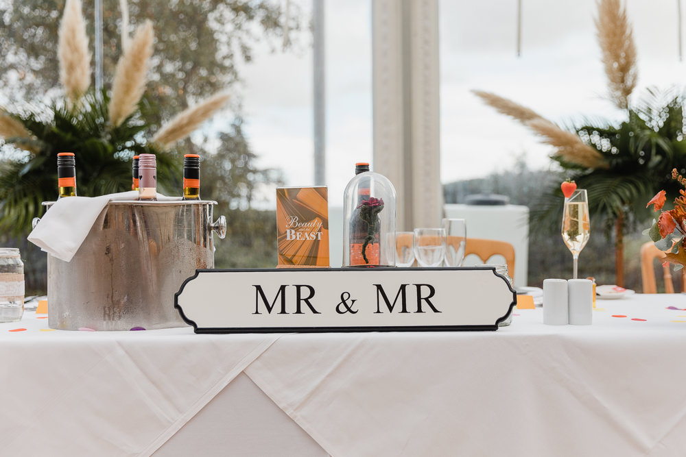 Mr & Mr Sign Celtic Manor Resort Wedding Michelle Huggleston Photography