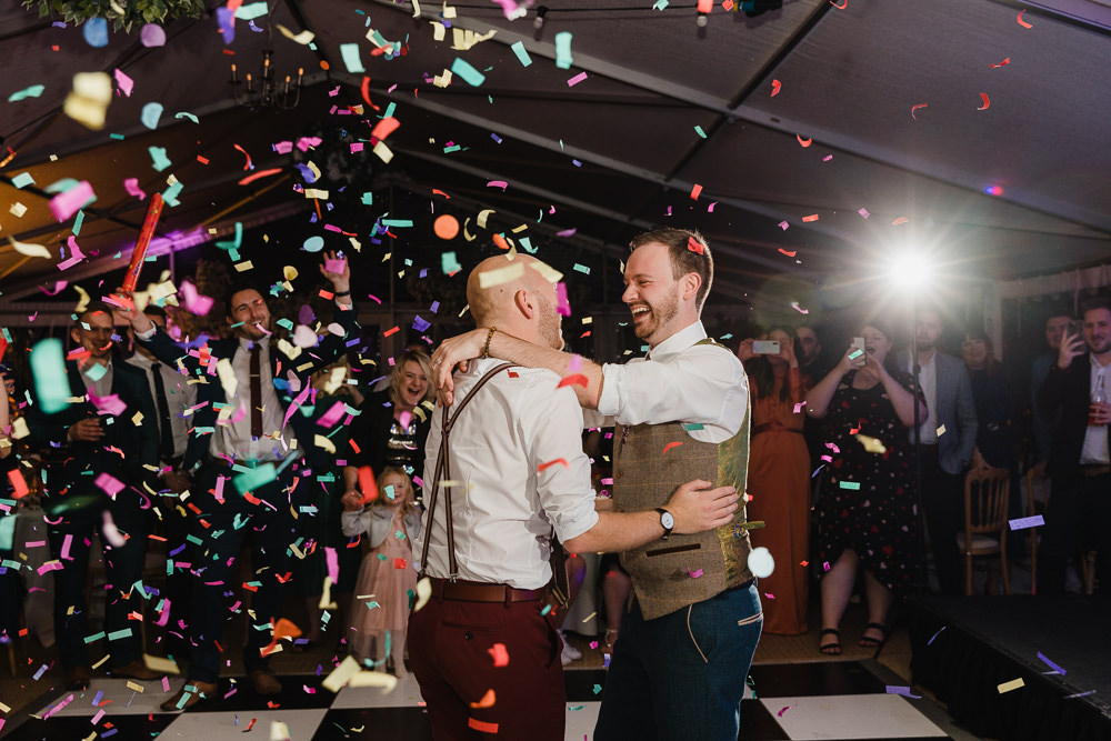 Confetti Cannon First Dance Celtic Manor Resort Wedding Michelle Huggleston Photography