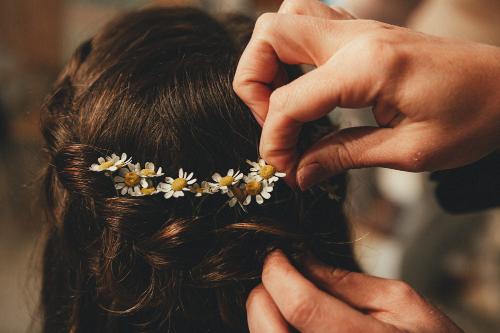 Daisies Hair Bride Cornish Tipi Wedding Emma Stoner