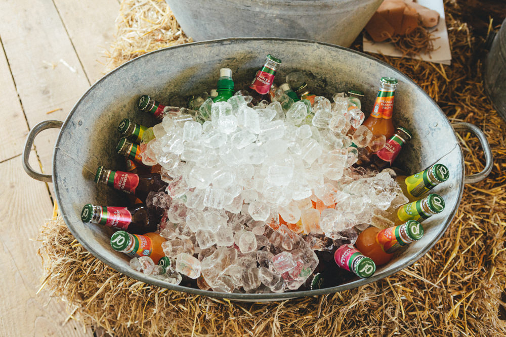 Drinks Bucket Cornish Tipi Wedding Emma Stoner