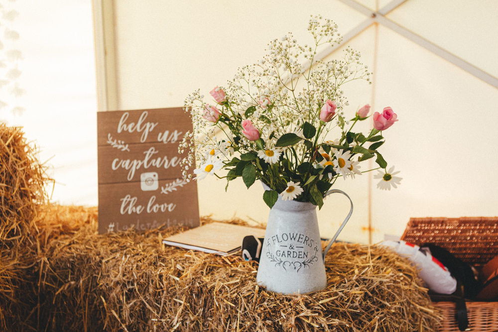 Jug Flowers Cornish Tipi Wedding Emma Stoner