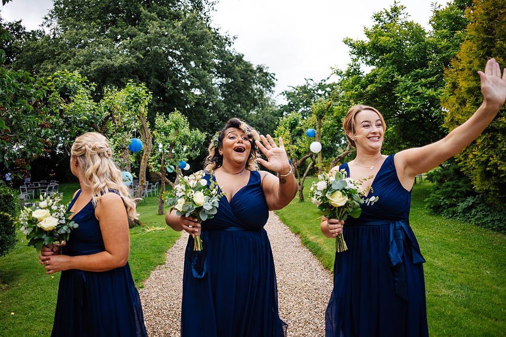 Bridesmaids Navy Dresses Dodmoor House Wedding Two D Photography