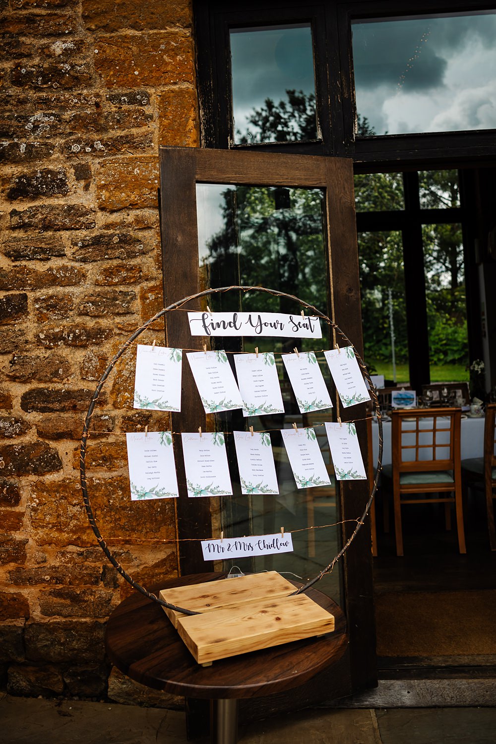 Circle Hoop Table Plan Seating Chart Dodmoor House Wedding Two D Photography