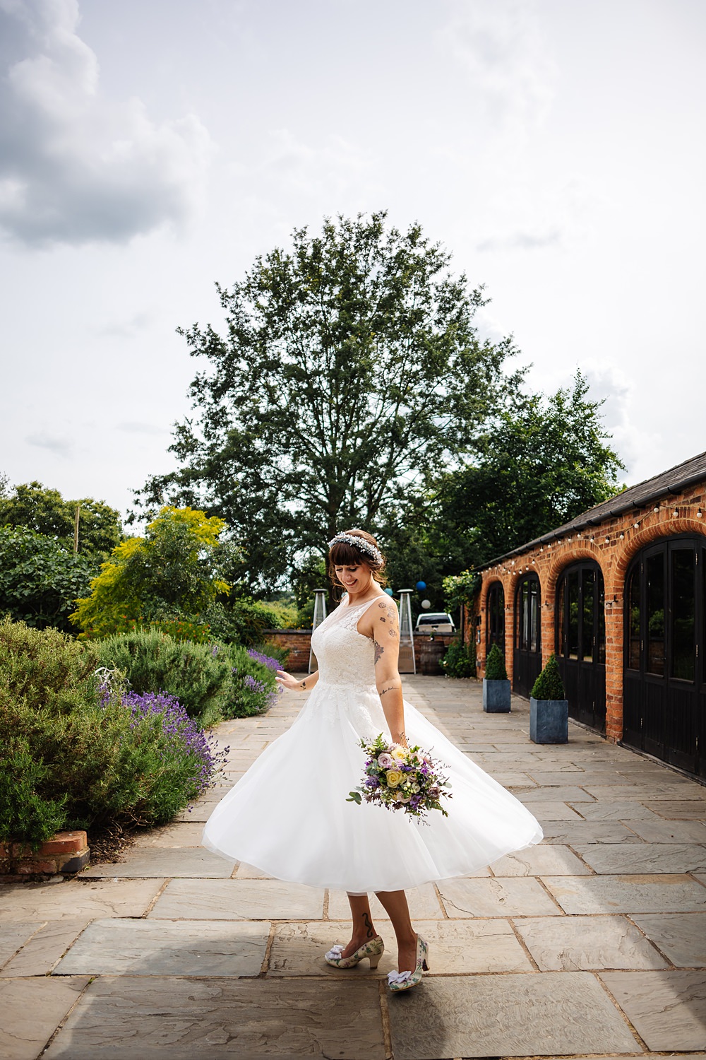 Tea Length Short Dress Gown Bride Bridal Dodmoor House Wedding Two D Photography