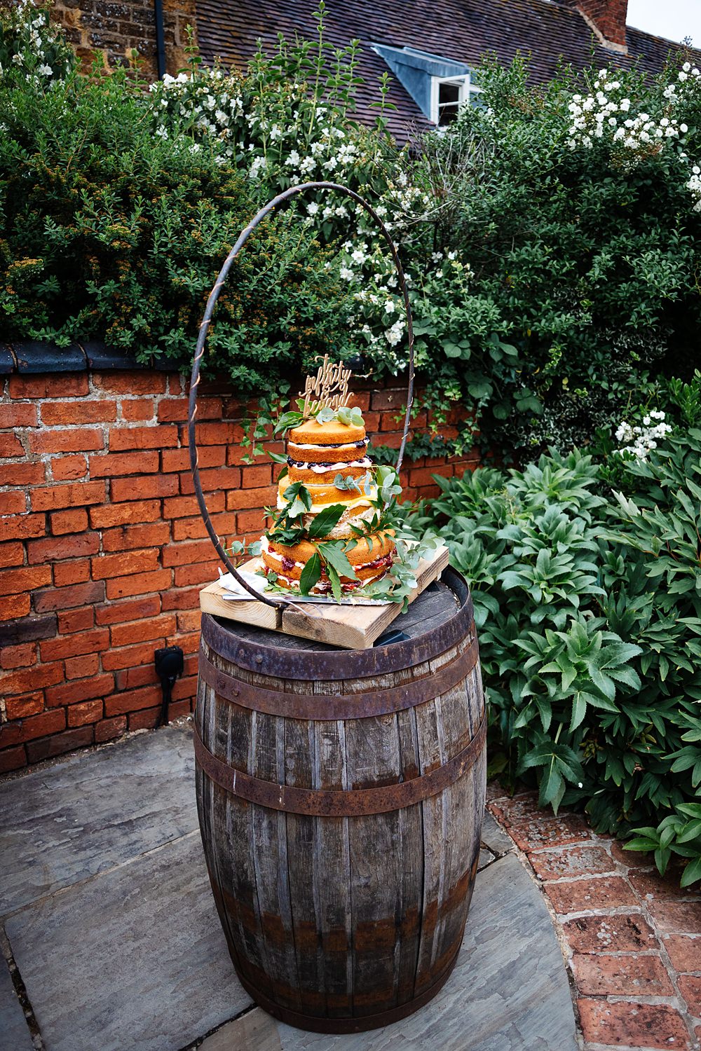 Naked Cake Layer Sponge Greenery Laser Cut Topper Hoop Backdrop Wooden Barrel Dodmoor House Wedding Two D Photography