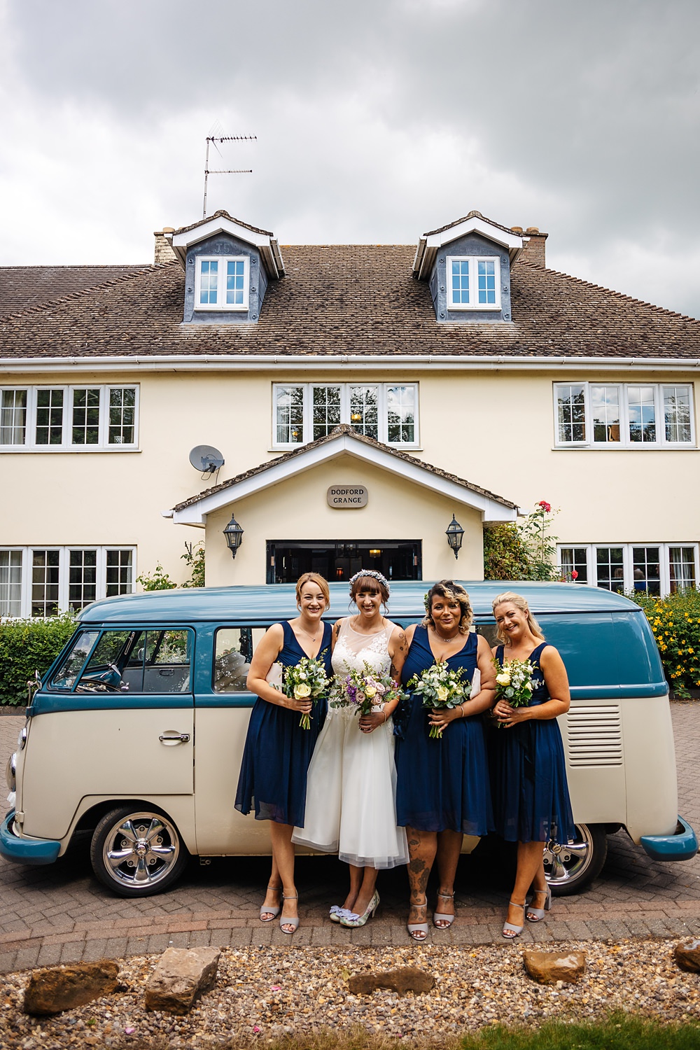 Bridesmaids Navy Dresses Dodmoor House Wedding Two D Photography