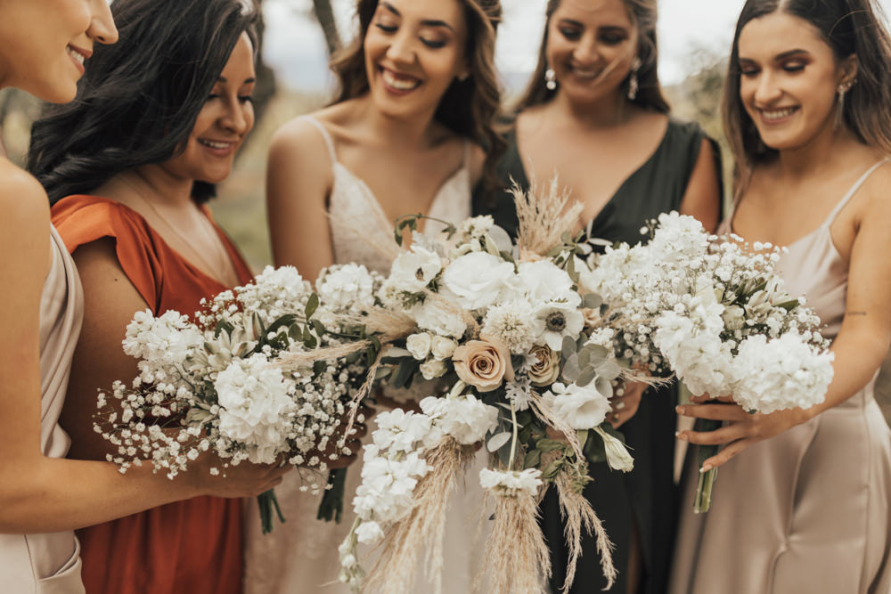 Bouquet Flowers Bride Bridal Bridesmaid Pampas Grass Ecuador Wedding Michelle Agurto