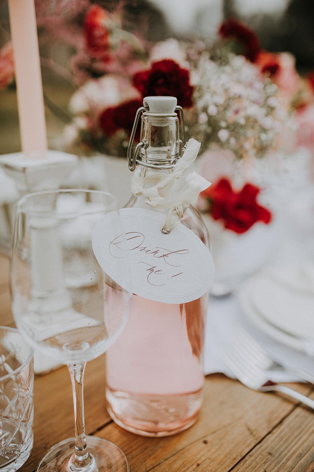 Drink Me Drink Tag Hale Park Wedding Lola Rose Photography