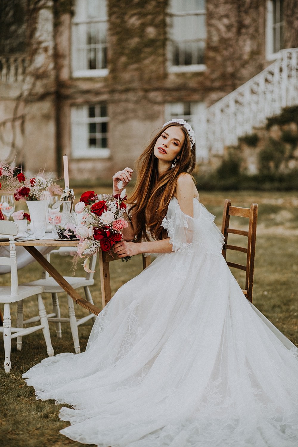 Dress Gown Bride Bridal Long Train Hale Park Wedding Lola Rose Photography
