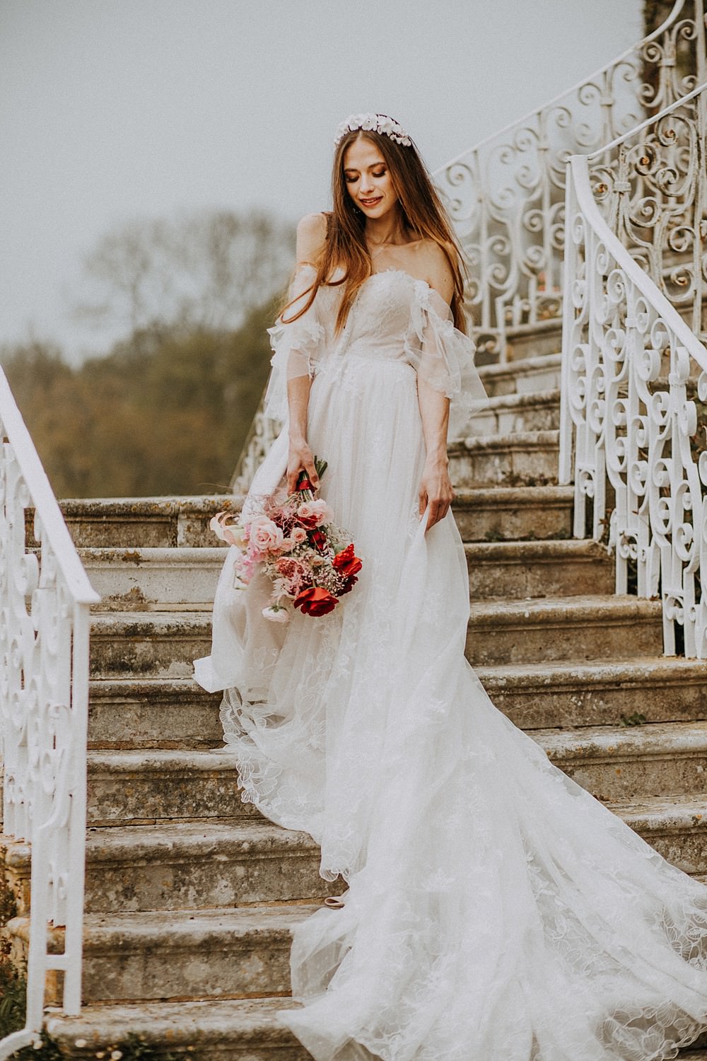 Dress Gown Bride Bridal Long Train Hale Park Wedding Lola Rose Photography