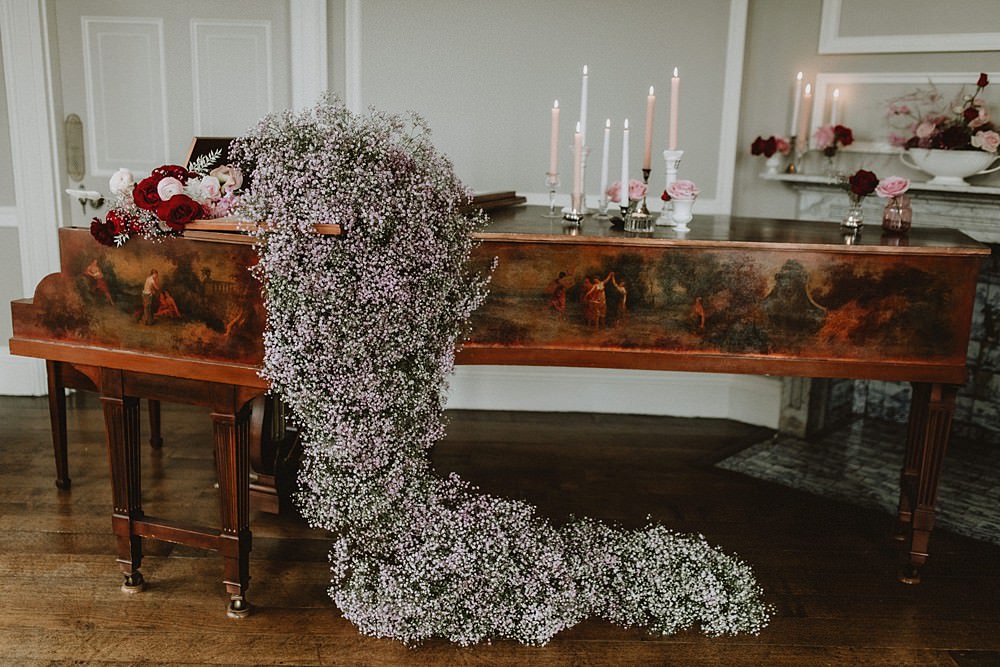 Piano Flowers Decor Hale Park Wedding Lola Rose Photography