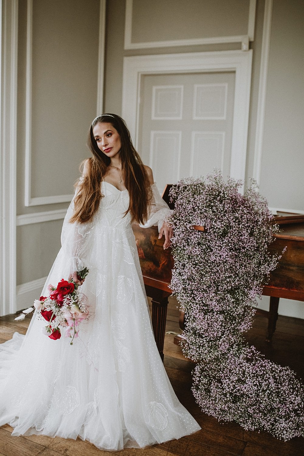 Dress Gown Bride Bridal Long Train Hale Park Wedding Lola Rose Photography