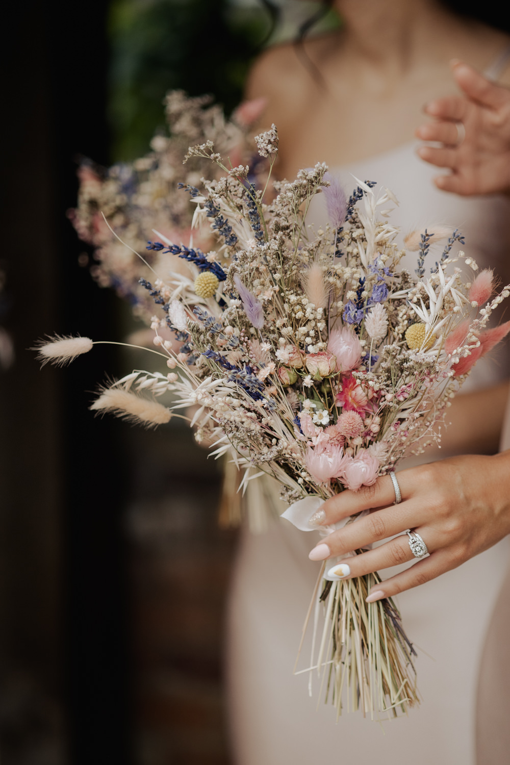 Dried Flower Bouquet Bridesmaid High House Weddings Wedding Kerry Ann Duffy Photography