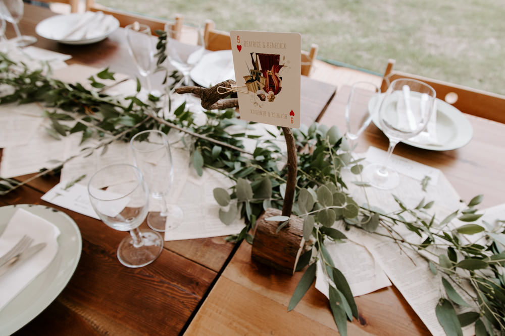 Greenery Garland Book Paper Centrpiece Decor Laurel Farm Wedding Caroline Opacic Photography