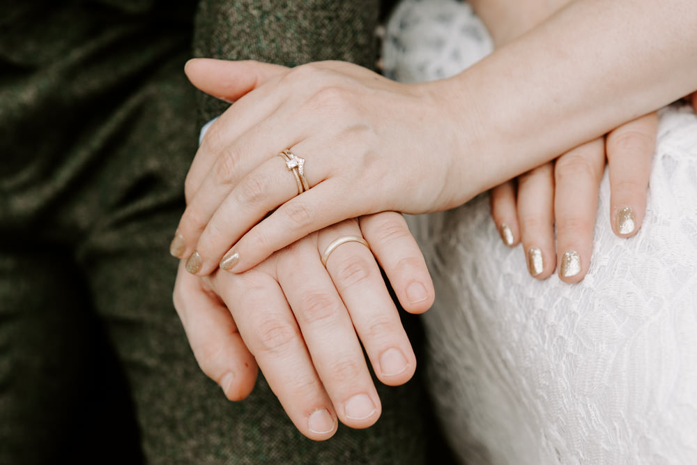 Rings Bands Bride Groom Laurel Farm Wedding Caroline Opacic Photography