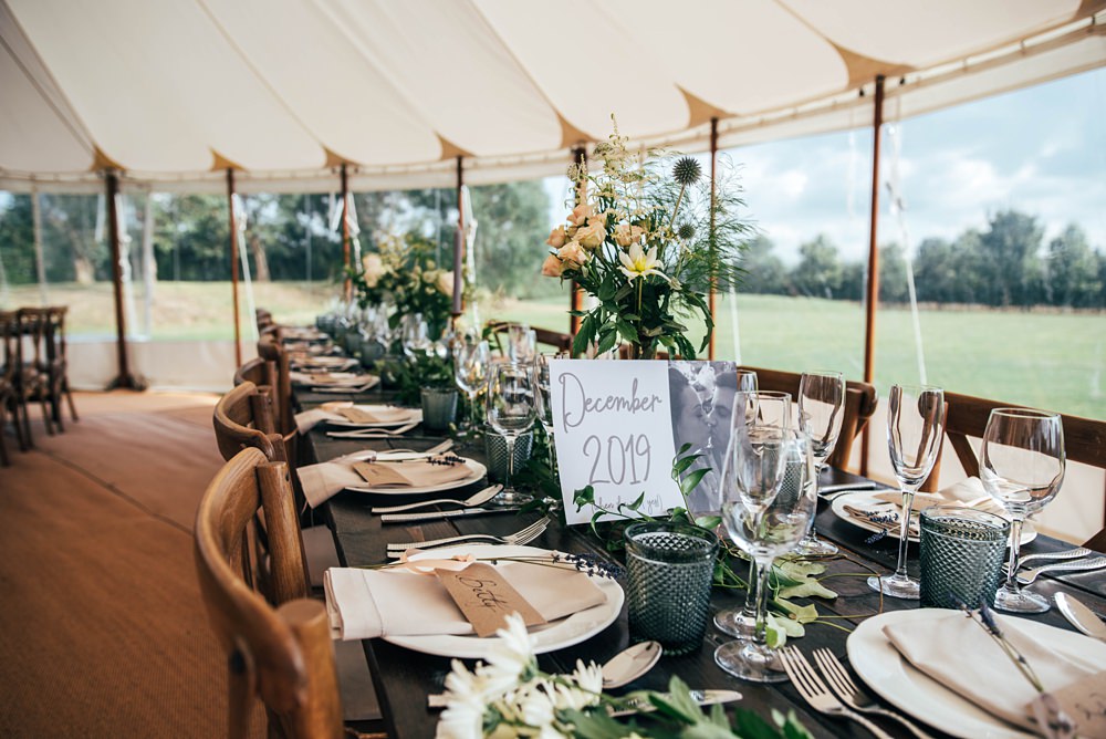 Wooden Table Rustic Decor Candles Marquee Little Tey Barn Wedding Three Flowers Photography