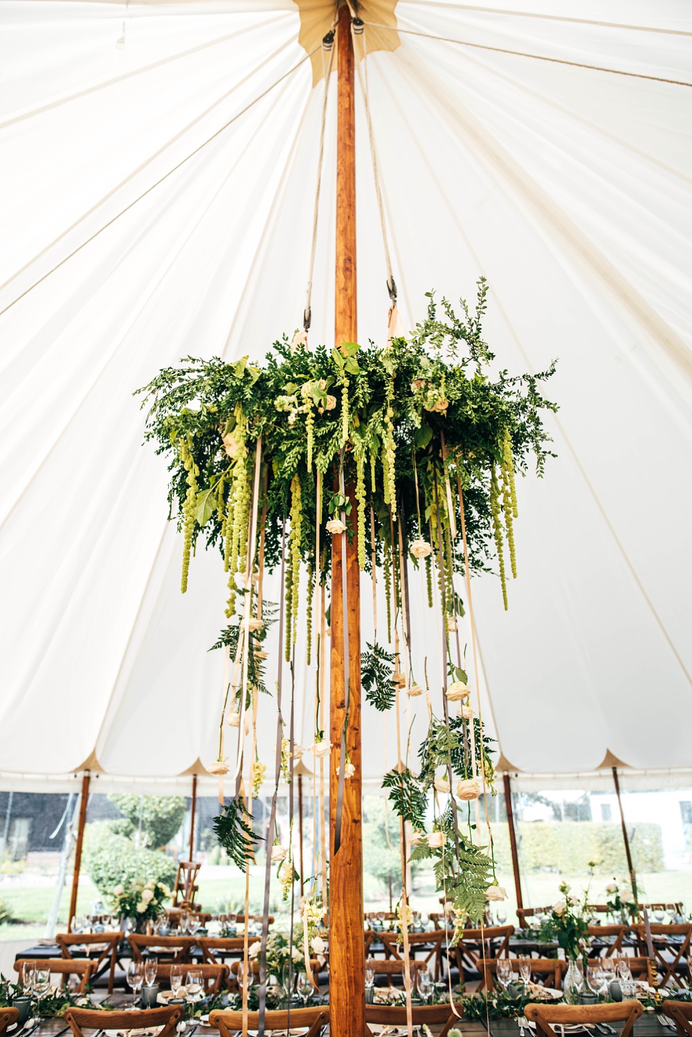 Hanging Flower Greenery Decor Little Tey Barn Wedding Three Flowers Photography
