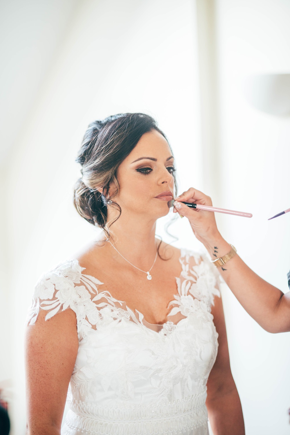 Bride Bridal Make Up Little Tey Barn Wedding Three Flowers Photography