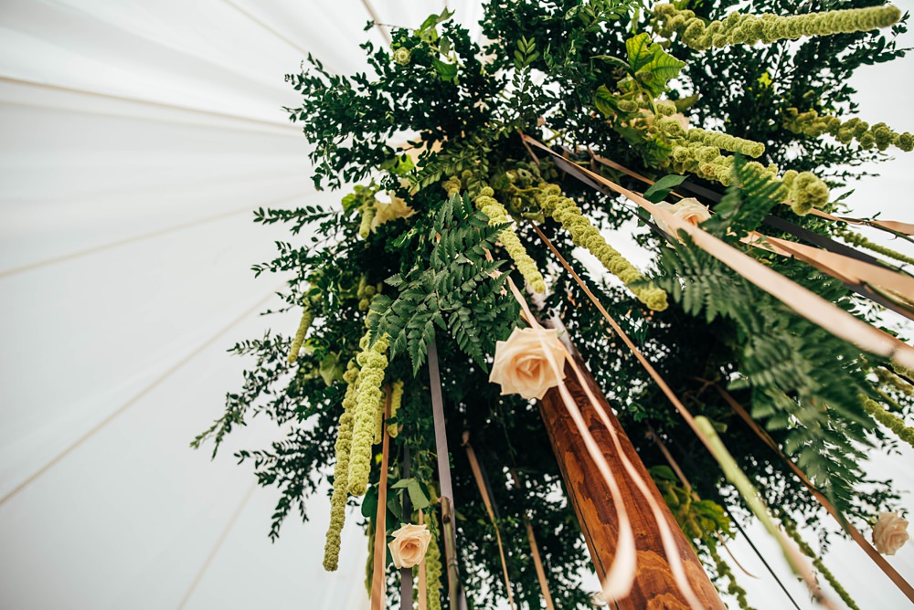 Hanging Flower Greenery Decor Little Tey Barn Wedding Three Flowers Photography