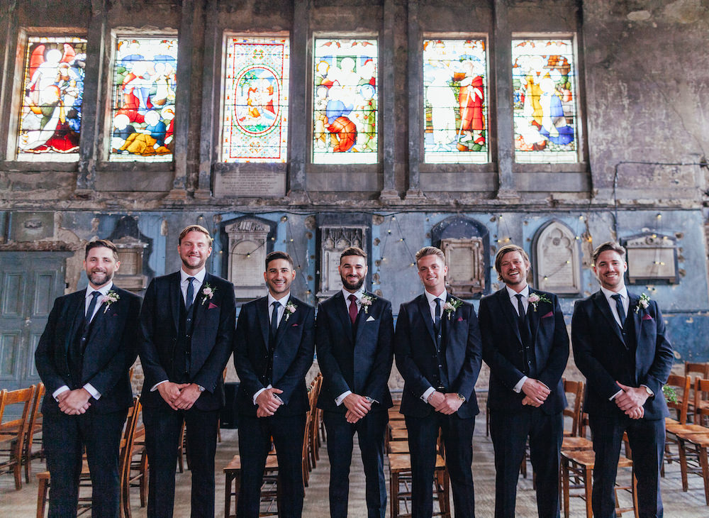 Suits Groomsmen Black Red Tie Lordship Pub Dulwich Wedding Lase Photography