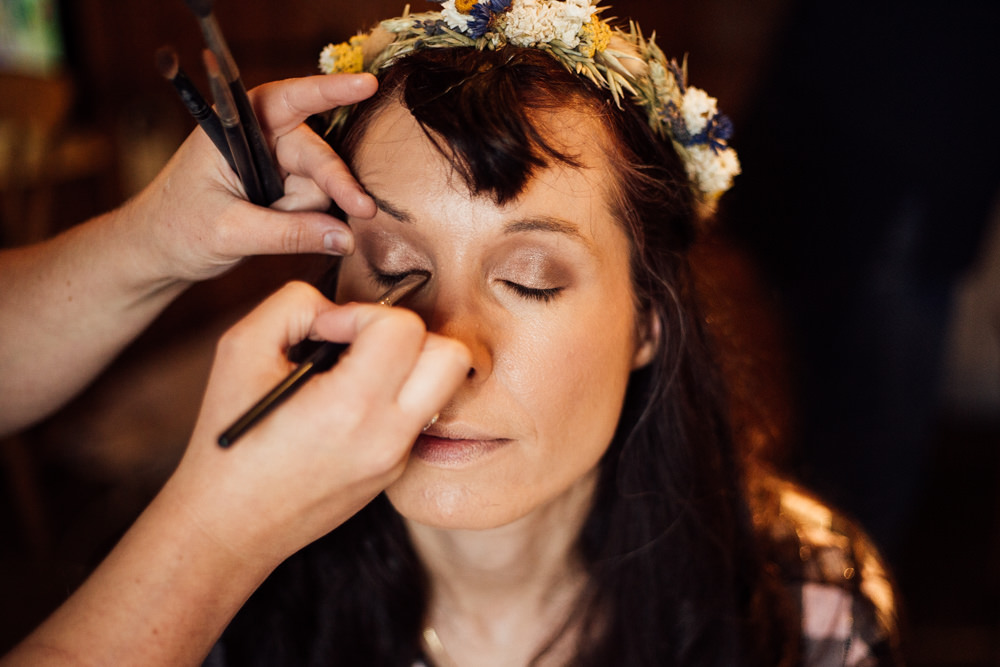 Bride Make Up Lower Damgate Farm Wedding Anna Rose Heaton Photography