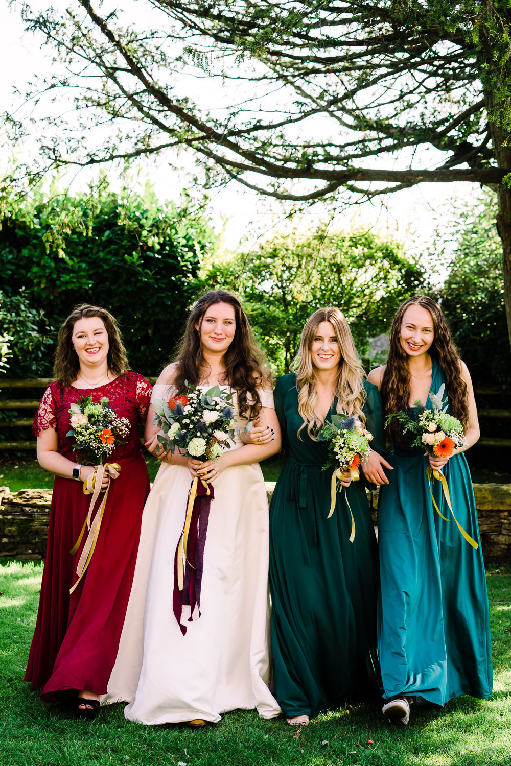 Jewel Tone Bridesmaids Dresses Luckley Farm Holidays Wedding Jade Touron Photography