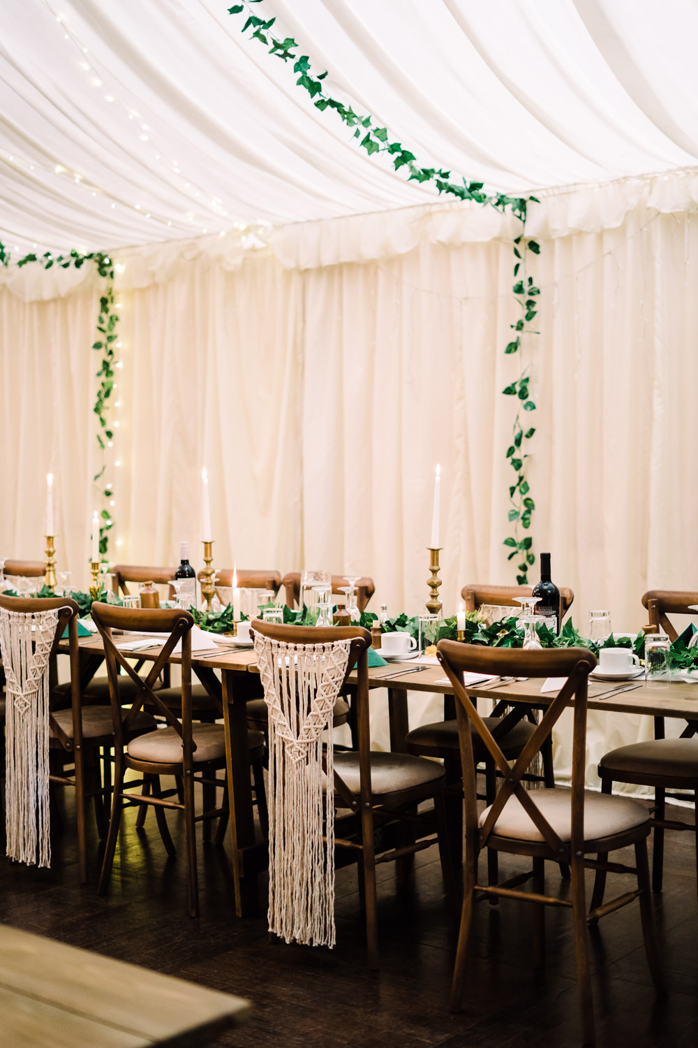 Macrame Chairs Couple Top Table Decor Luckley Farm Holidays Wedding Jade Touron Photography