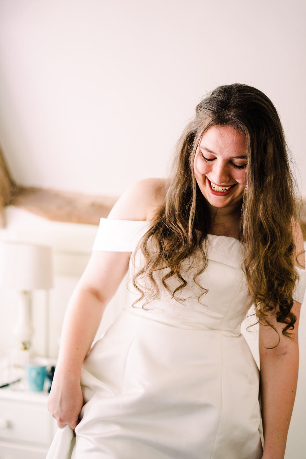 Bride Bridal Long Hair Down Luckley Farm Holidays Wedding Jade Touron Photography