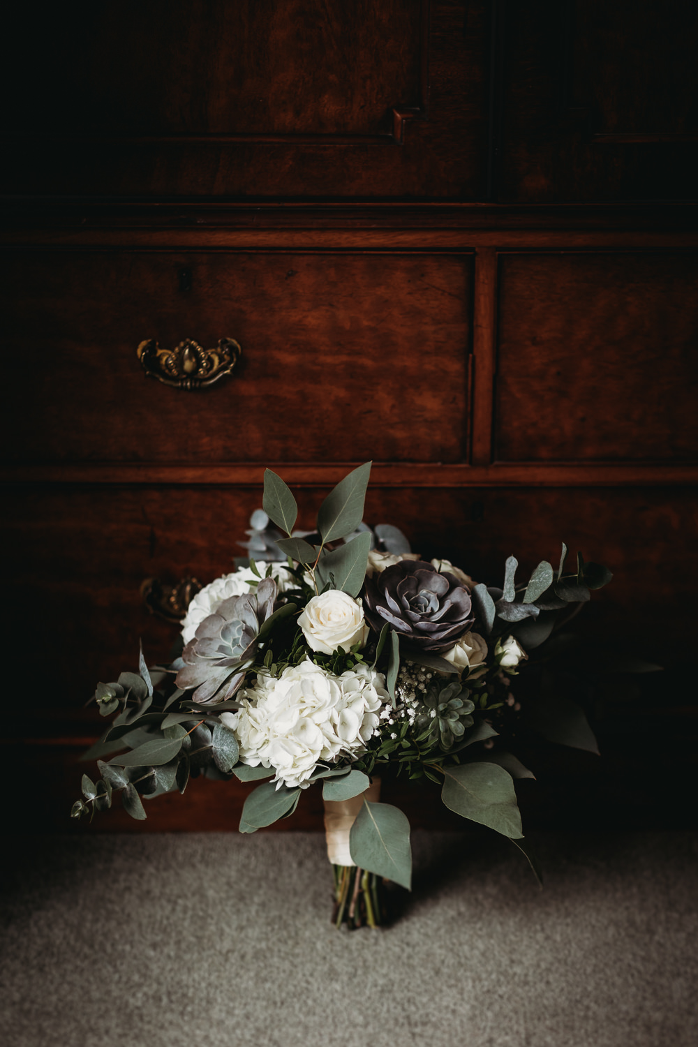 Bouquet Flowers Bride Bridal Succulents Rose Hydrangea Eucalyptus Milton Keynes Wedding Thyme Lane Photography