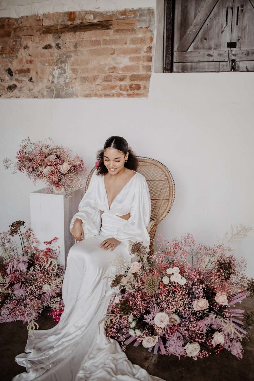 Modern Pink Wedding Ideas with Pretty Gowns & Cut Out Heart
